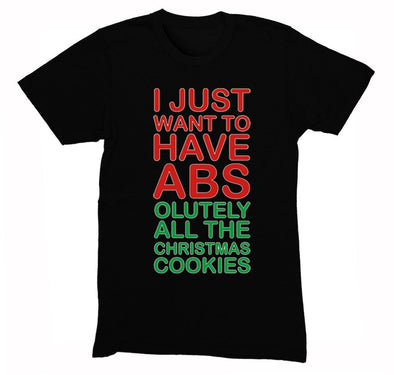 Free Shipping Mens ABS All The Cookies Food Funny Party Eat Gingerbread Gift Ugly Christmas Sweater Holiday Winter Santa Crewneck T-Shirt