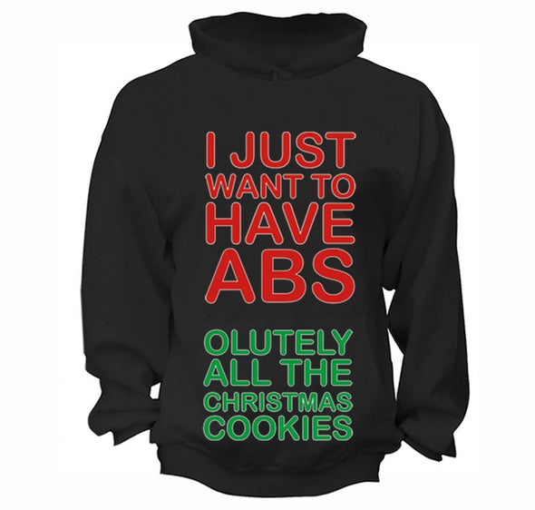 Free Shipping Winter ABS All The Cookies Food Funny Party Gingerbread Gift Ugly Christmas Sweater Holiday Santa Men Women Hoodie