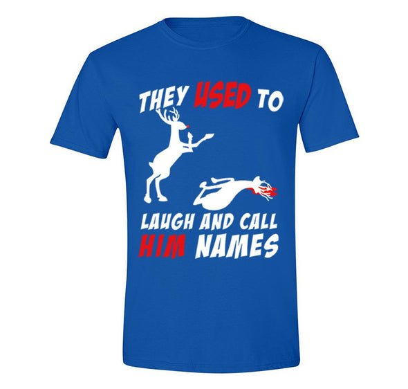 Free Shipping Mens Reindeer Laugh And Call Him Names Ugly Christmas Sweater Winter Santa Funny Party Gift Animal Boxing Crewneck T-Shirt
