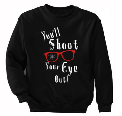 Free Shipping Winter You'll Shoot Your Eye Out Glasses Ugly Christmas Story Sweater Gift Funny Winter Party Men Women Crewneck Sweatshirt
