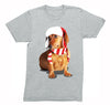 Free Shipping Mens Dachshund Wiener Dog Lover Santa Scarf Animal Cute Holiday Puppy Party Winter Christmas Sweater Crewneck T-Shirt
