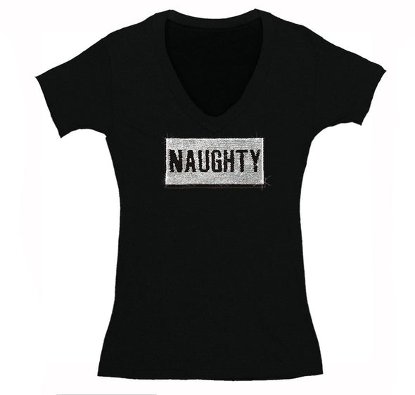 Free Shipping Womens Naughty Nice Flip Reversible Sequin Sequined Sweater Christmas Party V-Neck T-Shirt