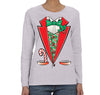 Free Shipping Womens Tuxedo Shirt Bowtie Candy Cane Holly Fancy Ugly Sweater Christmas Long Sleeve T-Shirt