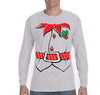 Free Shipping Mens Elf Shirt Poinsettia Holly Belt Ugly Sweater Christmas Party Long Sleeve T-Shirt