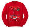Free Shipping Mens Elf Shirt Poinsettia Holly Belt Ugly Sweater Christmas Party Crewneck Sweatshirt