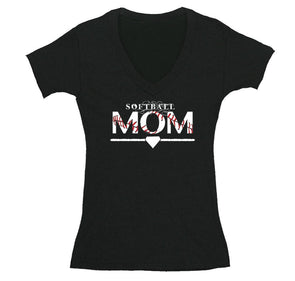 Free Shipping Mens Softball Mom Baseball Diamond Field Gift Mother Game Day Sports Lover Team School Fan Home Run V-Neck T-Shirt
