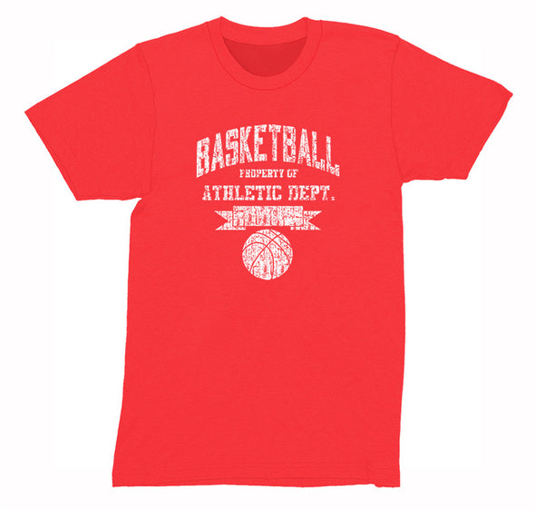 Free Shipping Mens Basketball Property of Athletic Dept.  Sports Fan Play Game Day Team Gift Slam Dunk Score Hoop Court Crewneck T-Shirt