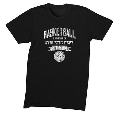Free Shipping Mens Basketball Property of Athletic Dept.  Sports Fan Play Game Day Team Gift Slam Dunk Score Hoop Court Crewneck T-Shirt