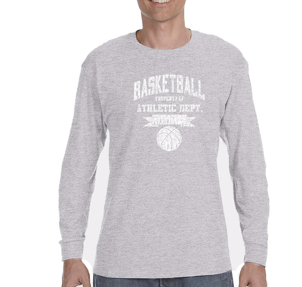 Free Shipping Mens Basketball Property of Athletic Dept.  Sports Fan Play Game Day Team Gift Slam Dunk Score Hoop Court Long Sleeve T-Shirt