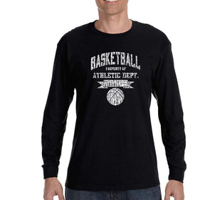 Free Shipping Mens Basketball Property of Athletic Dept.  Sports Fan Play Game Day Team Gift Slam Dunk Score Hoop Court Long Sleeve T-Shirt