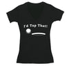 Free Shipping Womens I'd Tap That Golf Ball Gift Putt Putter Swing Funny Sports Driving Range Tournament V-Neck T-Shirt