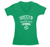 Free Shipping Womens Soccer Property of Athletic Dept. Sports Fan Team Gift Game Day Ball Goal Score Field V-Neck T-Shirt