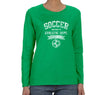 Free Shipping Womens Soccer Property of Athletic Dept. Sports Fan Team Gift Game Day Ball Goal Score Field Winter Long Sleeve T-Shirt