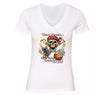 Free Shipping Womens Time Flies When You're Having Rum Pirate Skull Crossbones Jolly Roger Treasure Gold Shipwreck Gaspar V-Neck T-Shirt