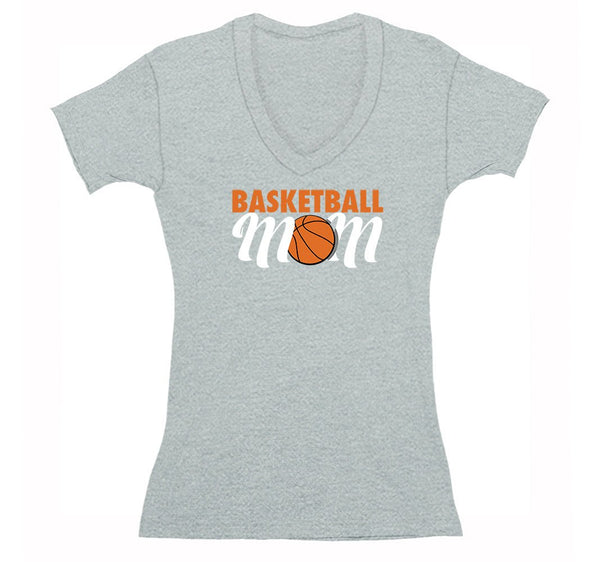 Free Shipping Womens Basketball Mom Sports Fan Play Game Day Team Coach Gift Slam Dunk Score Hoop Court V-Neck T-Shirt