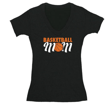 Free Shipping Womens Basketball Mom Sports Fan Play Game Day Team Coach Gift Slam Dunk Score Hoop Court V-Neck T-Shirt