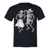 Free Shipping Mens 2 Dancing Skeletons Sugar Skull Day of the Dead Dia de los Muertos Mexican Heritage Halloween Gothic Party T-Shirt Black