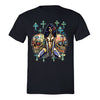 Free Shipping Mens Pink-up Girl 2 Cross Sugar Skull Day of the Dead Dia de los Muertos Mexican Heritage Rose Love  Halloween T-Shirt Black