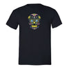 Free Shipping Mens Yellow Sugar Skull Neon Sugar Skull Day of the Dead Dia de los Muertos Mexican Heritage Heart Halloween T-Shirt Black