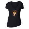 Free Shipping Womens Via Zapata Kids Mustache Sugar Skull Day of the Dead Dia De Los Muertos Mexican Heritage Child V-Neck T-Shirt  Black