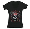Free Shipping Womens Treasure Hunt Skull and Crossbones Pirate Jolly Roger Ship Guns Gold Gift Gaspar V-Neck T-Shirt