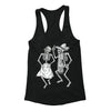 Free Shipping Womens 2 Dancing Skeletons Sugar Skull Day of the Dead Dia de los Muertos Mexican Heritage Halloween Racerback Tanktop Black