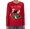 Free Shipping Womens Ho Ho Ho Hike Football Season Sports Fan Christmas Sweater Gift Party Santa Winter Long Sleeve Crewneck T-Shirt