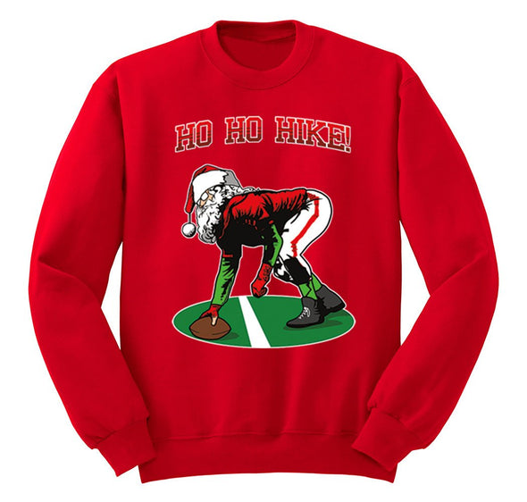 Free Shipping Ho Ho Ho Hike Football Season Sports Christmas Sweater Gift Party Santa Winter Long Sleeve Men Women Crewneck Sweatshirt