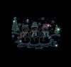 Free Shipping Mens Snowman Rhinestone Studs Christmas Santa Winter Sparkle Holiday Snowflake Tree Reindeer Bling Crewneck T-shirt Black