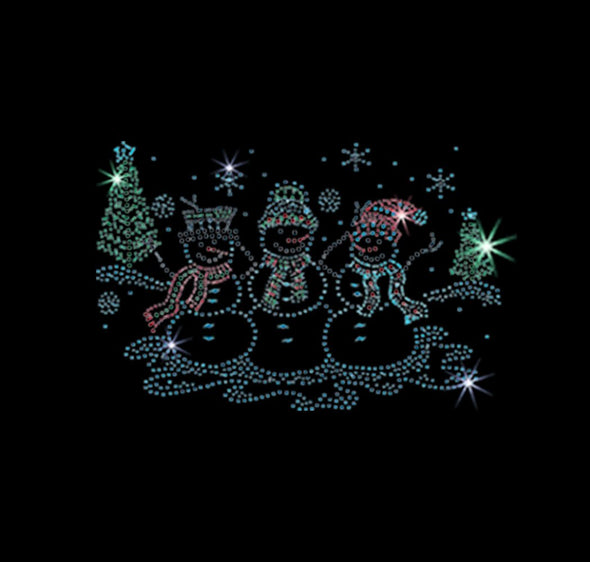 Free Shipping Mens Snowman Rhinestone Studs Christmas Santa Winter Sparkle Holiday Snowflake Tree Reindeer Bling Crewneck T-shirt Black
