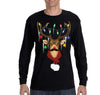 Free Shipping Mens Reindeer Wearing Sweater Moustache Lights Scarf Ugly Christmas Sweater Winter Holiday Santa Gift Long Sleeve T-Shirt