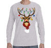Free Shipping Mens Reindeer Wearing Sweater Moustache Lights Scarf Ugly Christmas Sweater Winter Holiday Santa Gift Long Sleeve T-Shirt