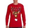 Free Shipping Mens Reindeer Wearing Sweater Moustache Lights Scarf Ugly Christmas Sweater Winter Holiday Santa Gift Long Sleeve T-Shirt