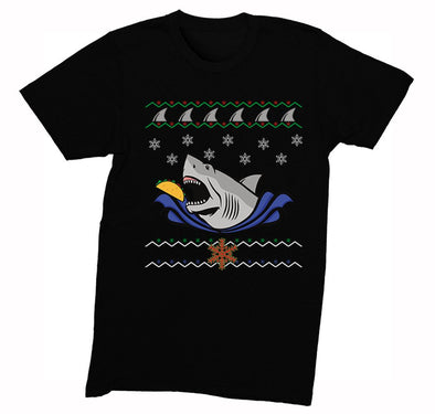 Free Shipping Mens Taco Shark Ugly Christmas Sweater Great White Nautical Holiday Fishing Diving Boat Winter Funny Gift Crewneck T-Shirt