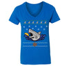 Free Shipping Womens Taco Shark Ugly Christmas Sweater Great White Nautical Holiday Fishing Diving Boat Winter Funny Gift V-Neck T-Shirt