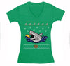 Free Shipping Womens Taco Shark Ugly Christmas Sweater Great White Nautical Holiday Fishing Diving Boat Winter Funny Gift V-Neck T-Shirt