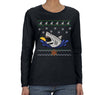 Free Shipping Womens Taco Shark Ugly Christmas Sweater Great White Ocean Nautical Holiday Fishing Diving Boat Funny Gift Long Sleeve T-Shirt