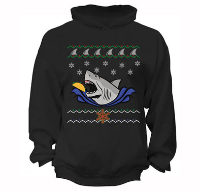 Free Shipping Taco Shark  Ugly Christmas Sweater Great White Ocean Nautical Holiday Fishing Diving Boat Funny Gift  Winter Men Women Hoodie
