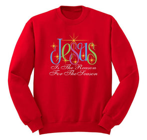 Free Shipping Jesus is the Reason For the Season Religious Christian Catholic Winter Holiday Christmas Sweater Men Women Crewneck Sweatshirt