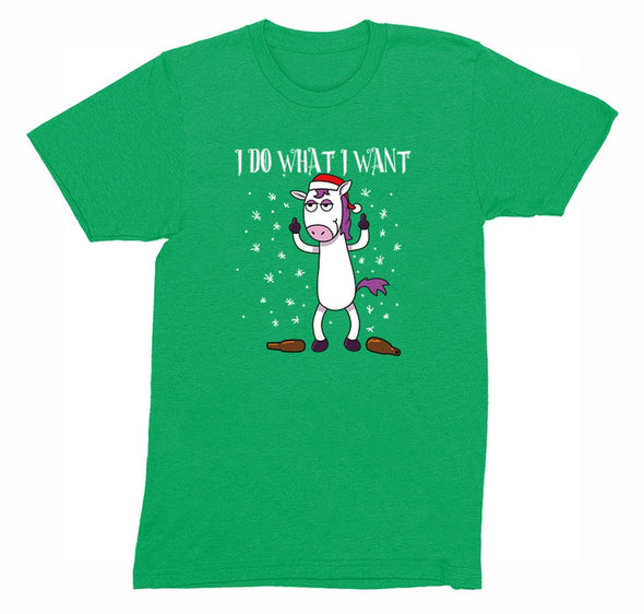 Free Shipping Mens I Do What I Want Unicorn Christmas Sweater Gift Party Santa Funny Holiday Winter Snowman Snowflake Crewneck T-Shirt