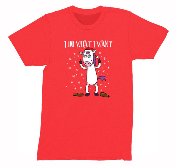 Free Shipping Mens I Do What I Want Unicorn Christmas Sweater Gift Party Santa Funny Holiday Winter Snowman Snowflake Crewneck T-Shirt