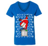 Free Shipping Womens Santa Keg Stand Beer Frat College Funny Fraternity Party Ugly Christmas Sweater Holiday Winter Drinking V-Neck T-Shirt