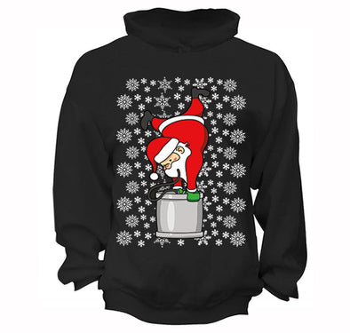 Free Shipping Santa Keg Stand Beer Frat College Funny Fraternity Party Ugly Christmas Sweater Holiday Gift Winter Drinking Men Women Hoodie