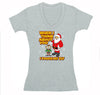 Free Shipping Womens When I Think About You I Touch My Elf Ugly Christmas Sweater Santa Gift Holiday Funny Party Snowflake V-Neck T-Shirt