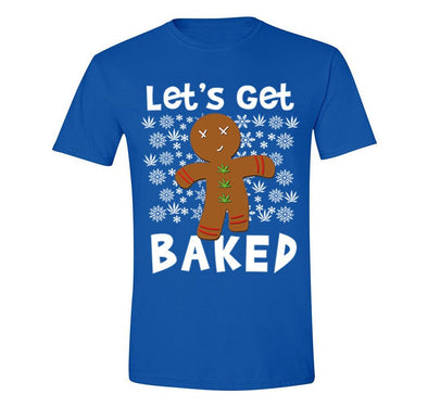 Free Shipping Mens Let's Get Baked Gingerbread Man Cookie 420 Ugly Christmas Sweater Santa Winter Funny Holiday Snow Gift Crewneck T-Shirt