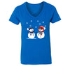 Free Shipping Womens 2 Snowman Stick Up Robber Ugly Christmas Sweater Snowflake Snow Holiday Gift Xmas Funny Party Hat Winter V-Neck T-Shirt