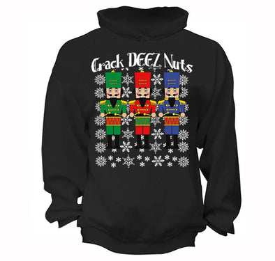 Free Shipping Crack Deez Nuts Nutcracker Soldier Ugly Christmas Sweater Funny Party Winter Holiday Gift Drummer Boy Men Women Hoodie