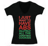 Free Shipping Womens Winter ABS The Cookies Food Funny Party Eat Gingerbread Gift Ugly Christmas Sweater Holiday Eat Santa V-Neck T-Shirt