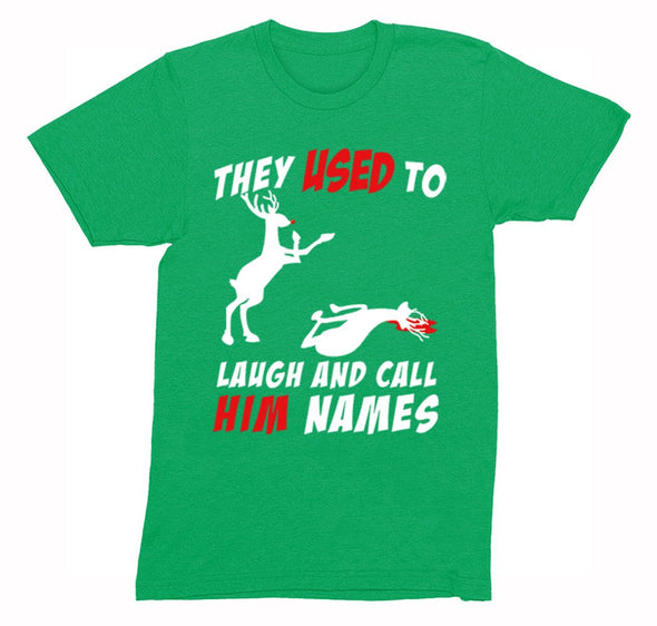 Free Shipping Mens Reindeer Laugh And Call Him Names Ugly Christmas Sweater Winter Santa Funny Party Gift Animal Boxing Crewneck T-Shirt