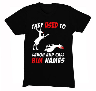 Free Shipping Mens Reindeer Laugh And Call Him Names Ugly Christmas Sweater Winter Santa Funny Party Gift Animal Boxing Crewneck T-Shirt